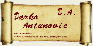 Darko Antunović vizit kartica
